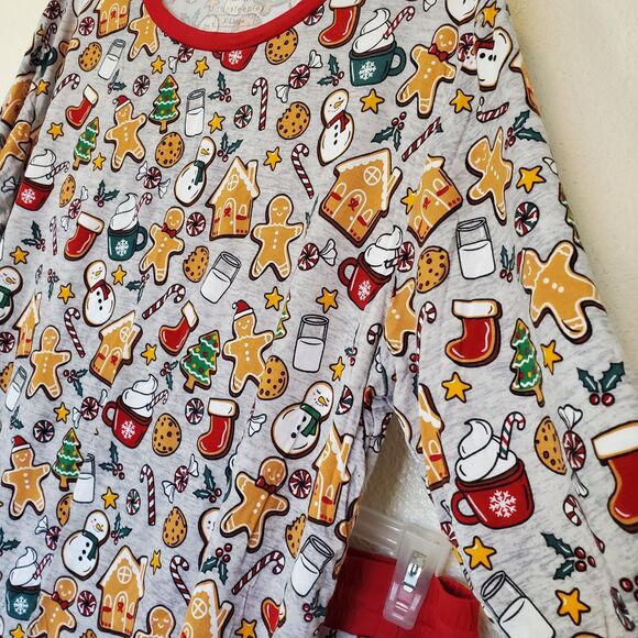 Little Sleepies Lounge Pajama‎ Set Christmas Gingerbread Long Sleeve Women's XL - Picture 7 of 16